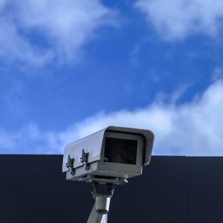 Security camera on a roof